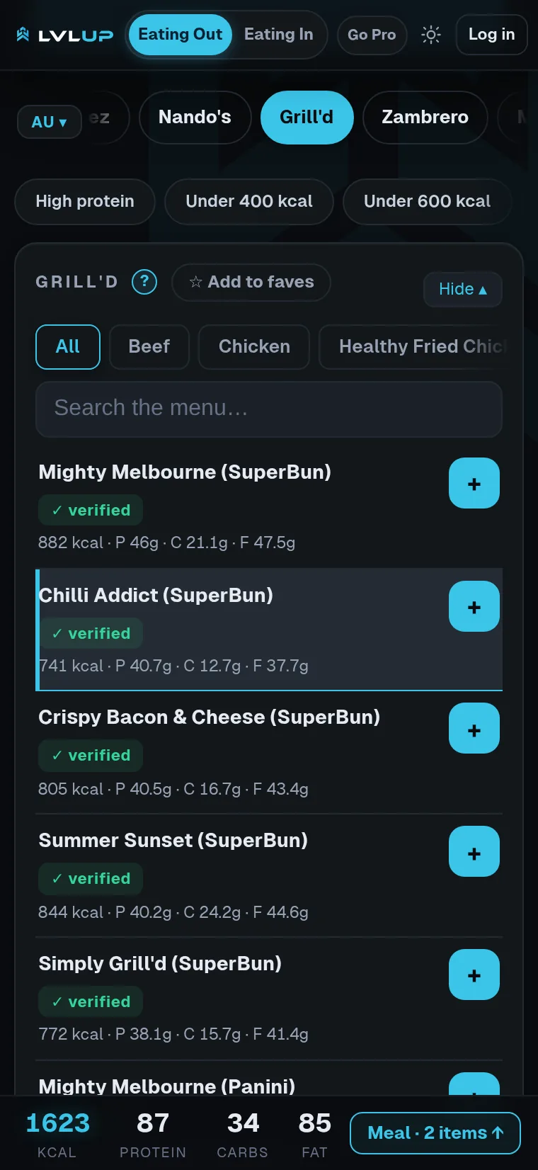 Grill'd tracked on your phone
