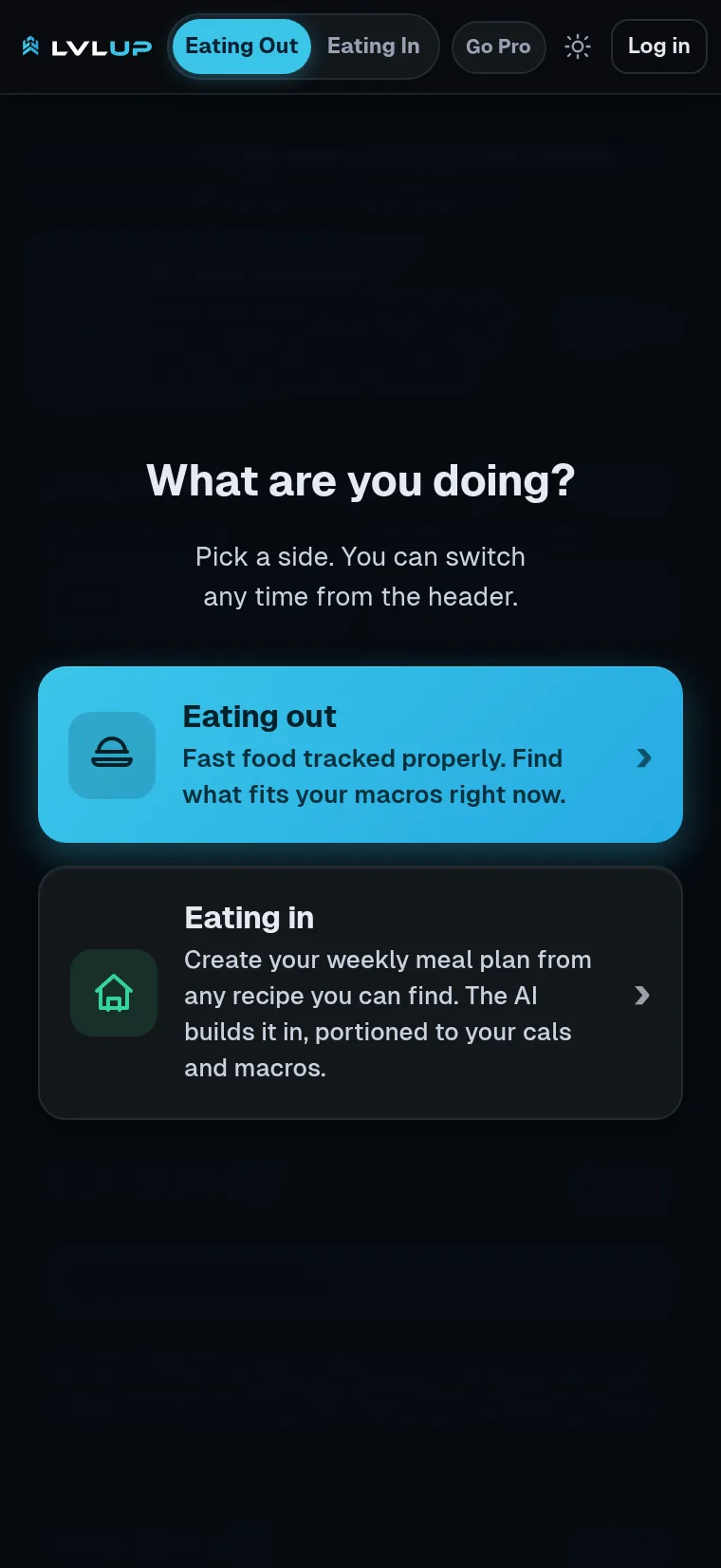 Eating in or eating out, pick a side